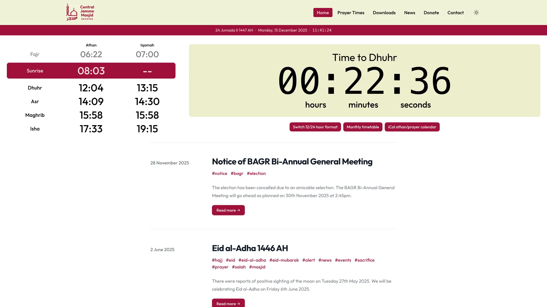 Central Jamme Masjid light mode